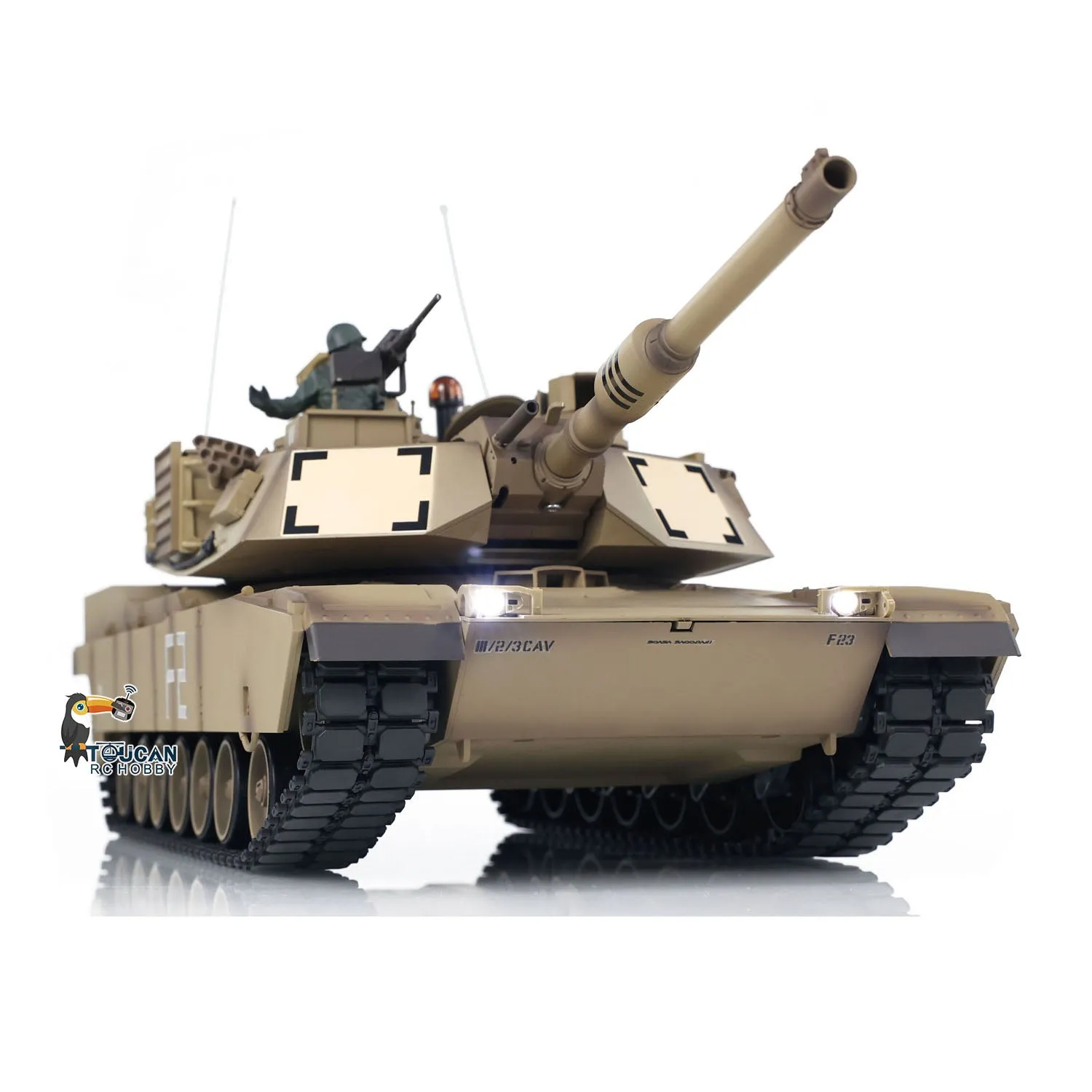 1:16 7.0 Henglong 2.4Ghz USA M1A2 Abrams RTR RC Tank 3918 Model Steel Gearbox Barrel Recoil 360Degrees Turret Radio System