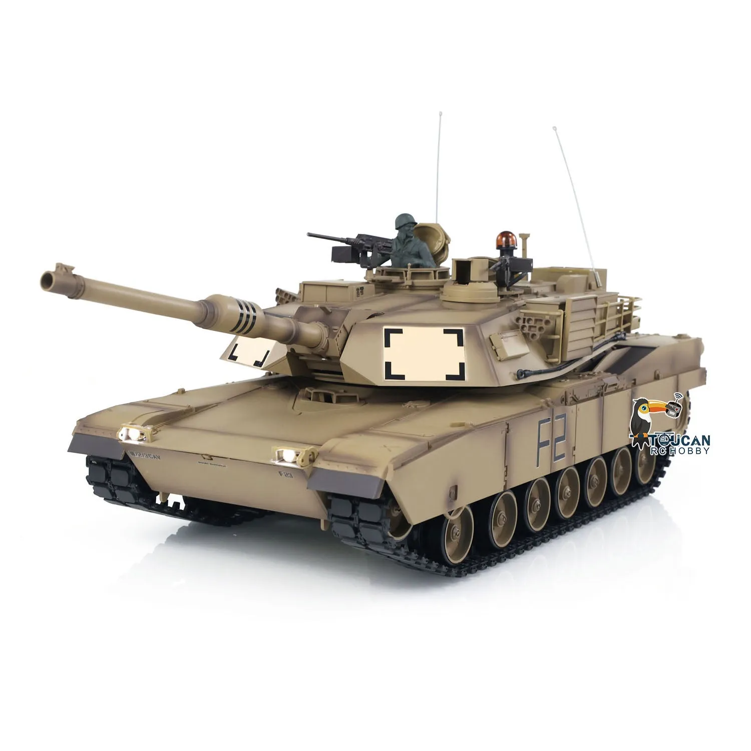 1:16 7.0 Henglong 2.4Ghz USA M1A2 Abrams RTR RC Tank 3918 Model Steel Gearbox Barrel Recoil 360Degrees Turret Radio System