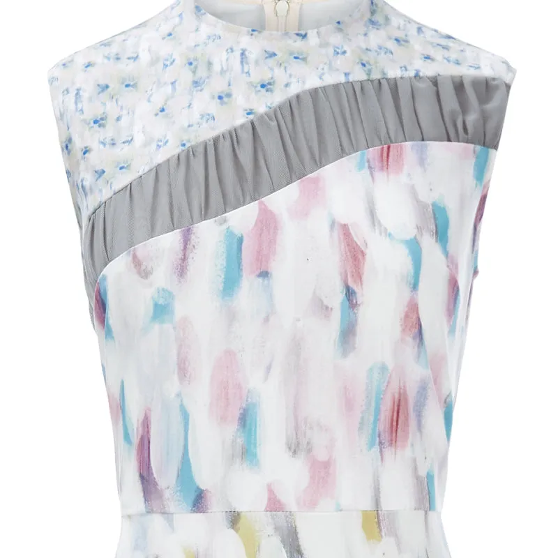 180103C -Printed Wave Dress