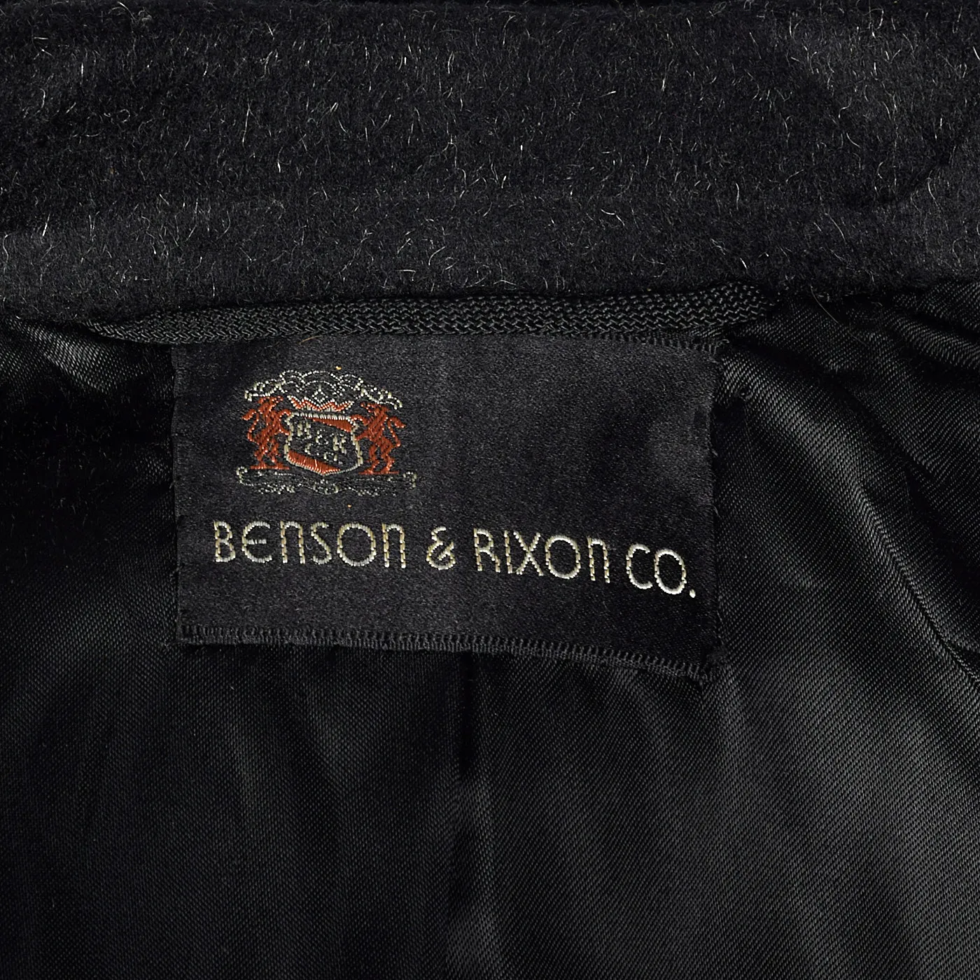 1940s Mens Black Mohair Overcoat