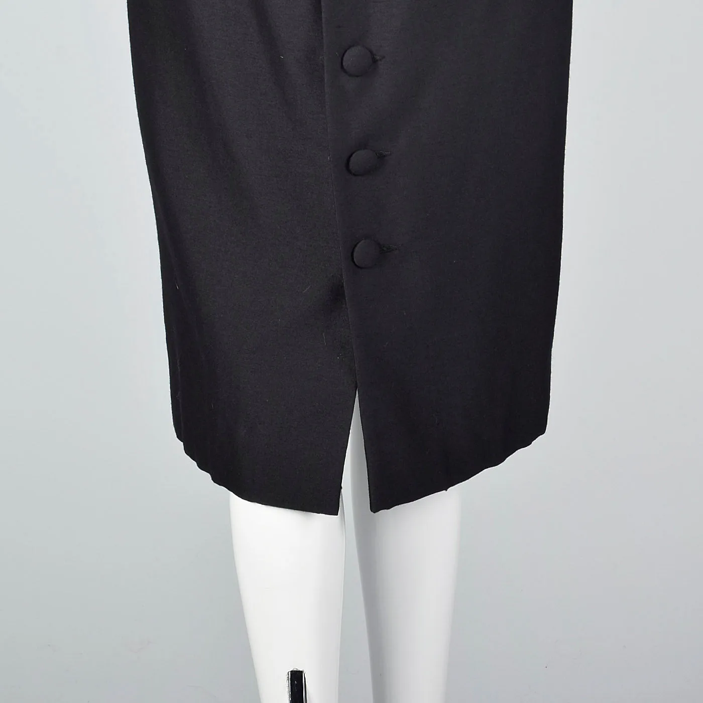 1950s Suzy Perette Avant Garde Black Wool Sack Dress