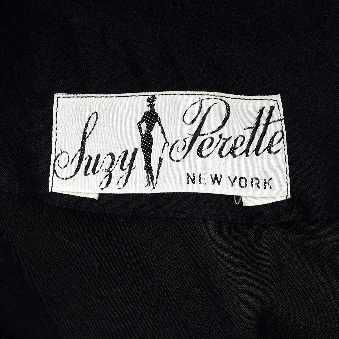 1950s Suzy Perette Avant Garde Black Wool Sack Dress