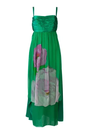 1970's Green Empire Waist Dress