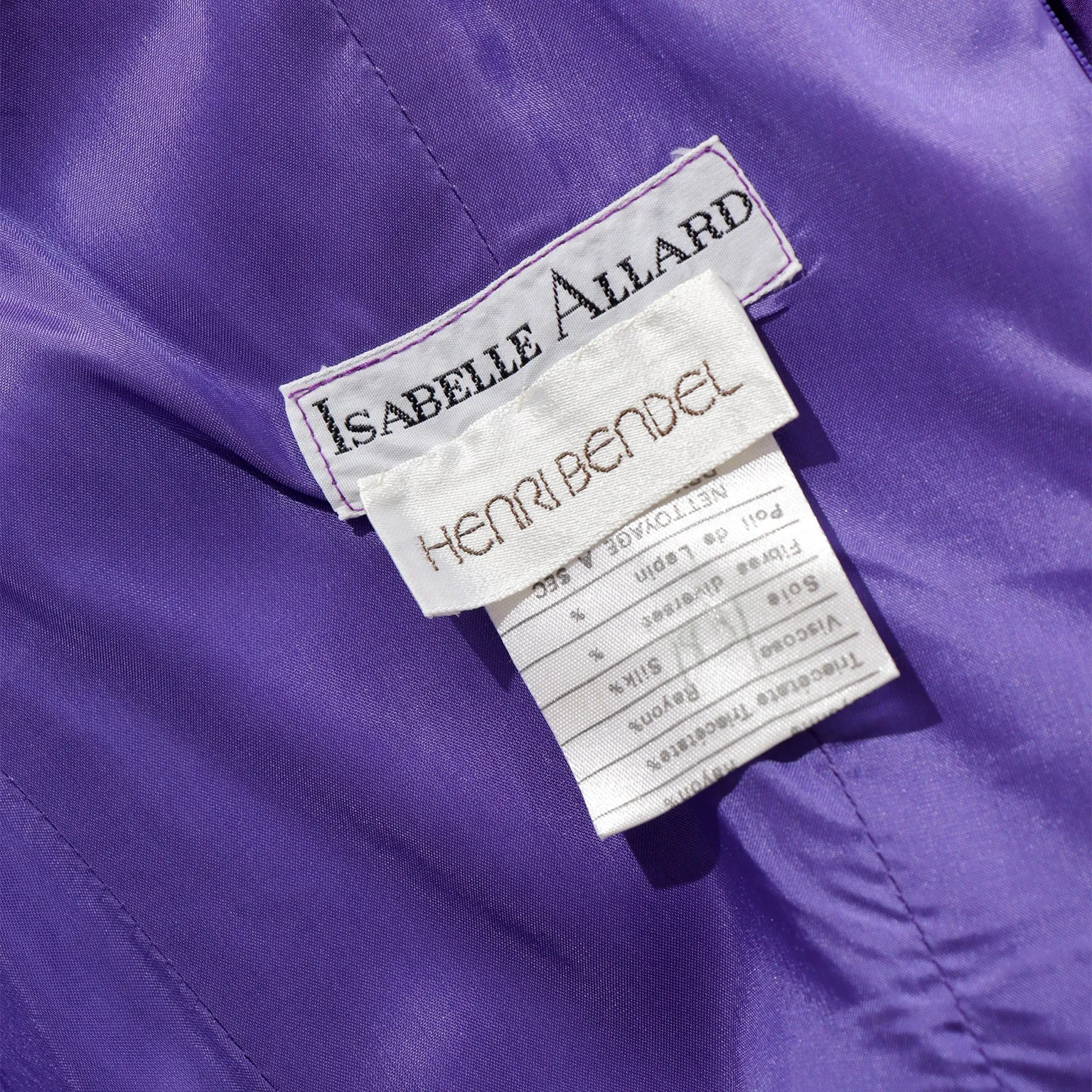 1980s Isabelle Allard Vintage Purple Taffeta Ruched Evening Gown w Bows