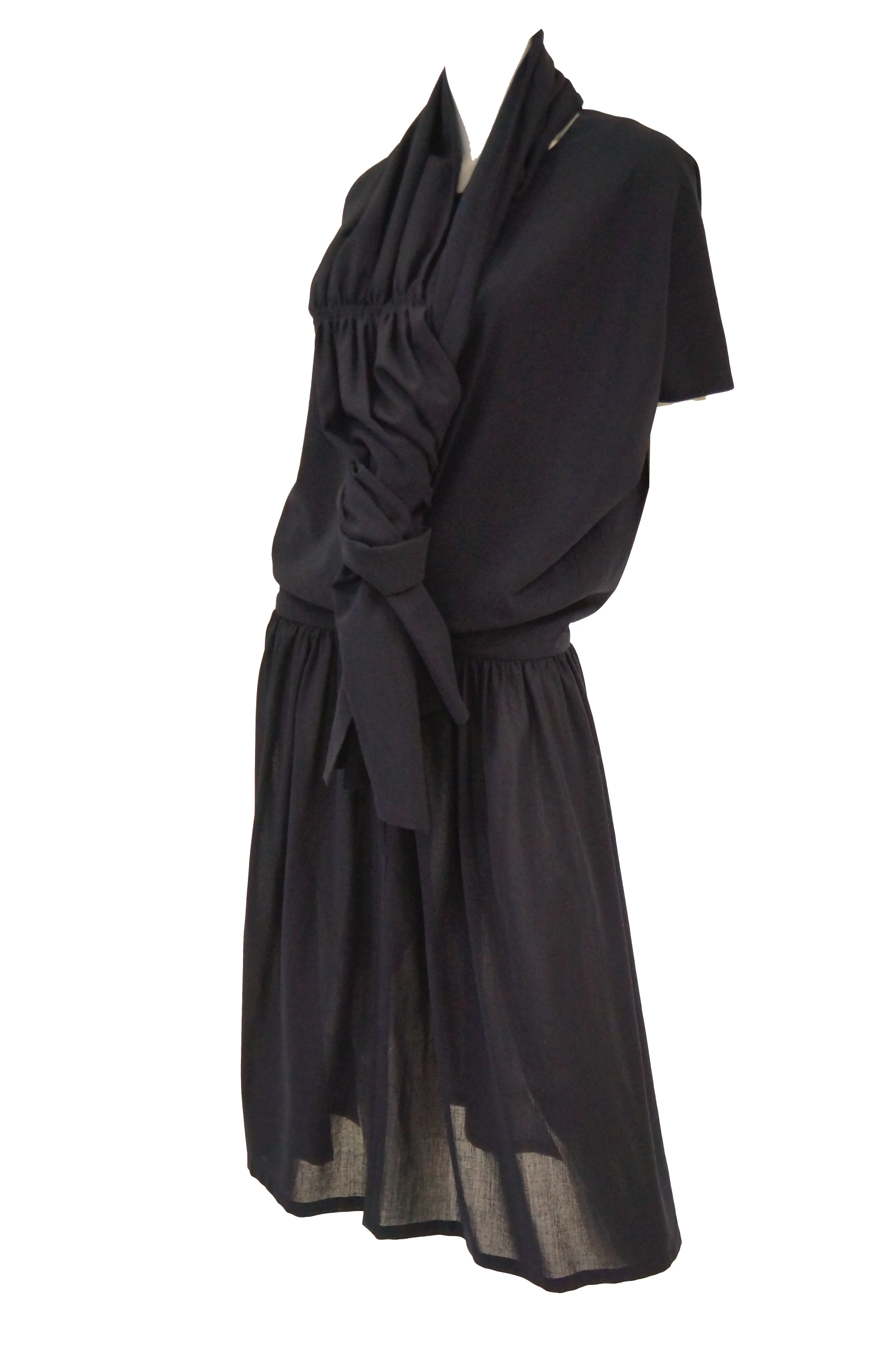 1990 Yohji Yamamoto Avant Garde Open Back Wool Dress