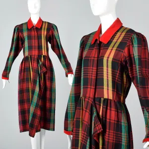1990s Kenzo Rainbow Plaid Dress
