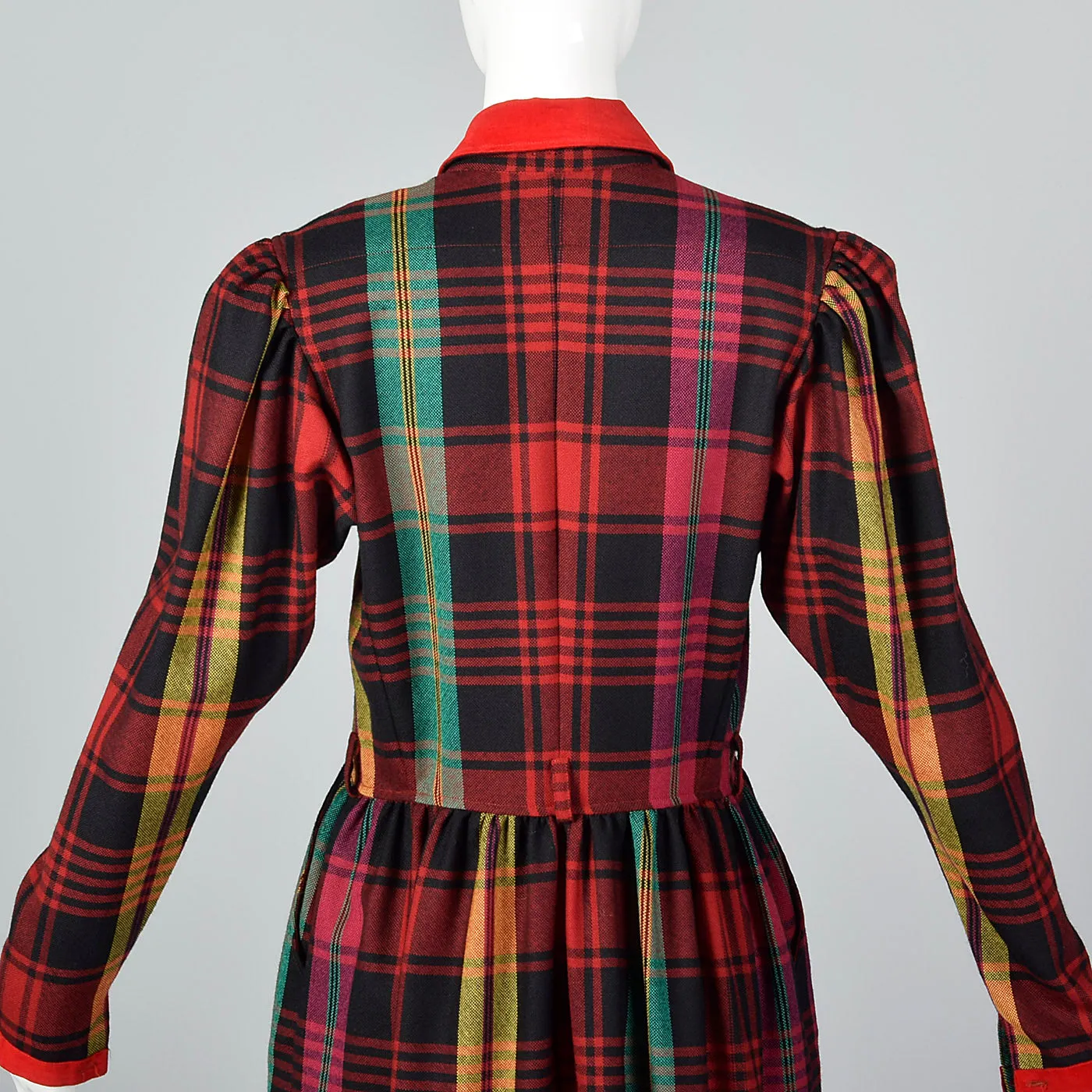1990s Kenzo Rainbow Plaid Dress