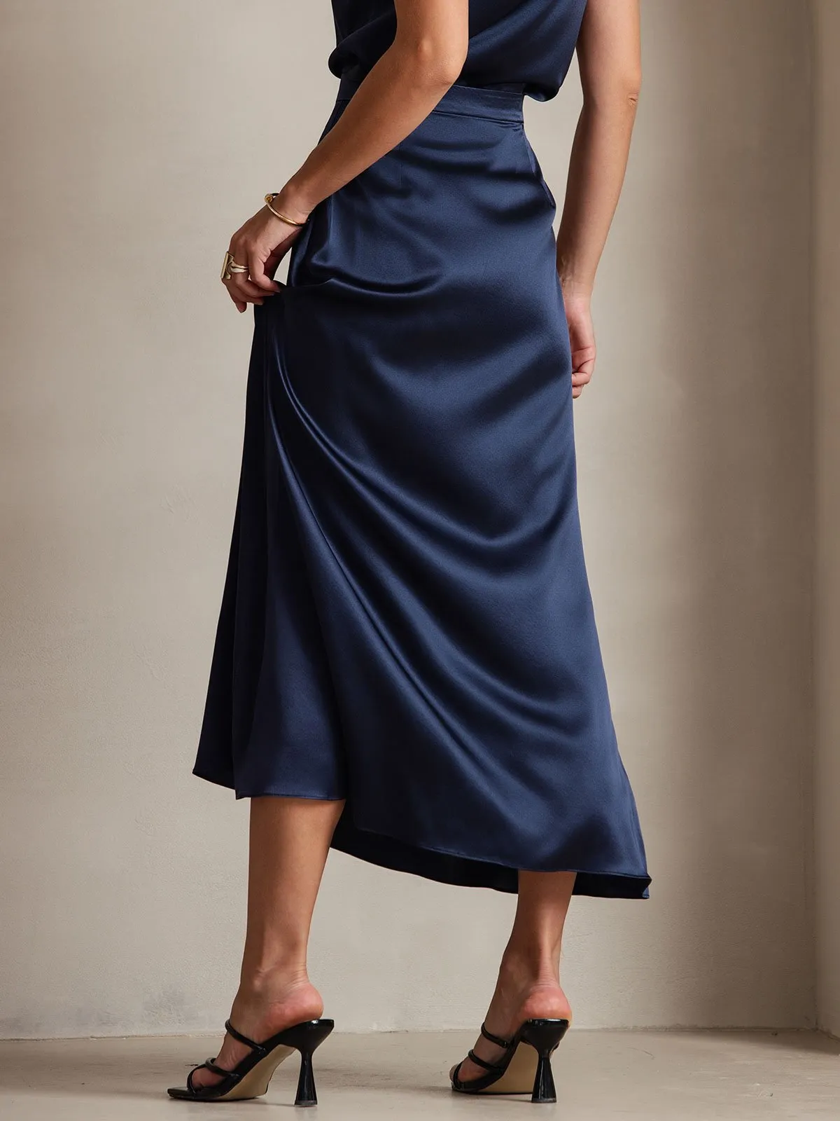19Momme Jupe Maxi Classique En Soie