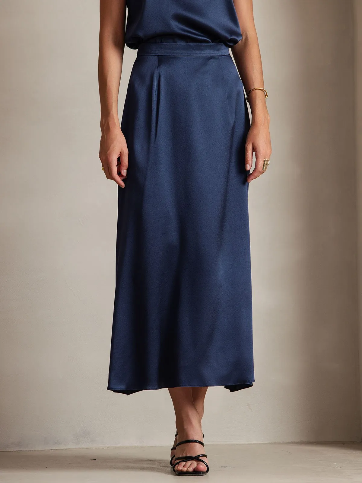 19Momme Jupe Maxi Classique En Soie