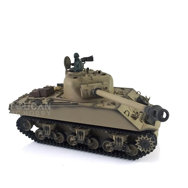 2.4G Henglong 1/16 7.0 Plastic M4A3 Sherman RTR RC Tank Model 3898 Barrel Recoil