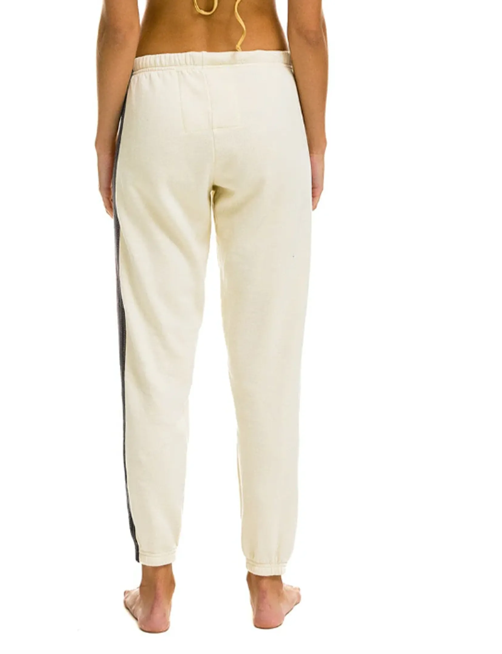 5 Stripe Womens Sweatpant, Vintage White/White Grey