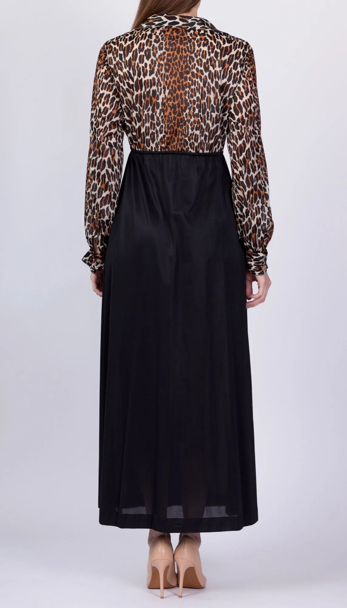 60s 70s Vanity Fair Leopard Print Loungewear House Dress - Medium