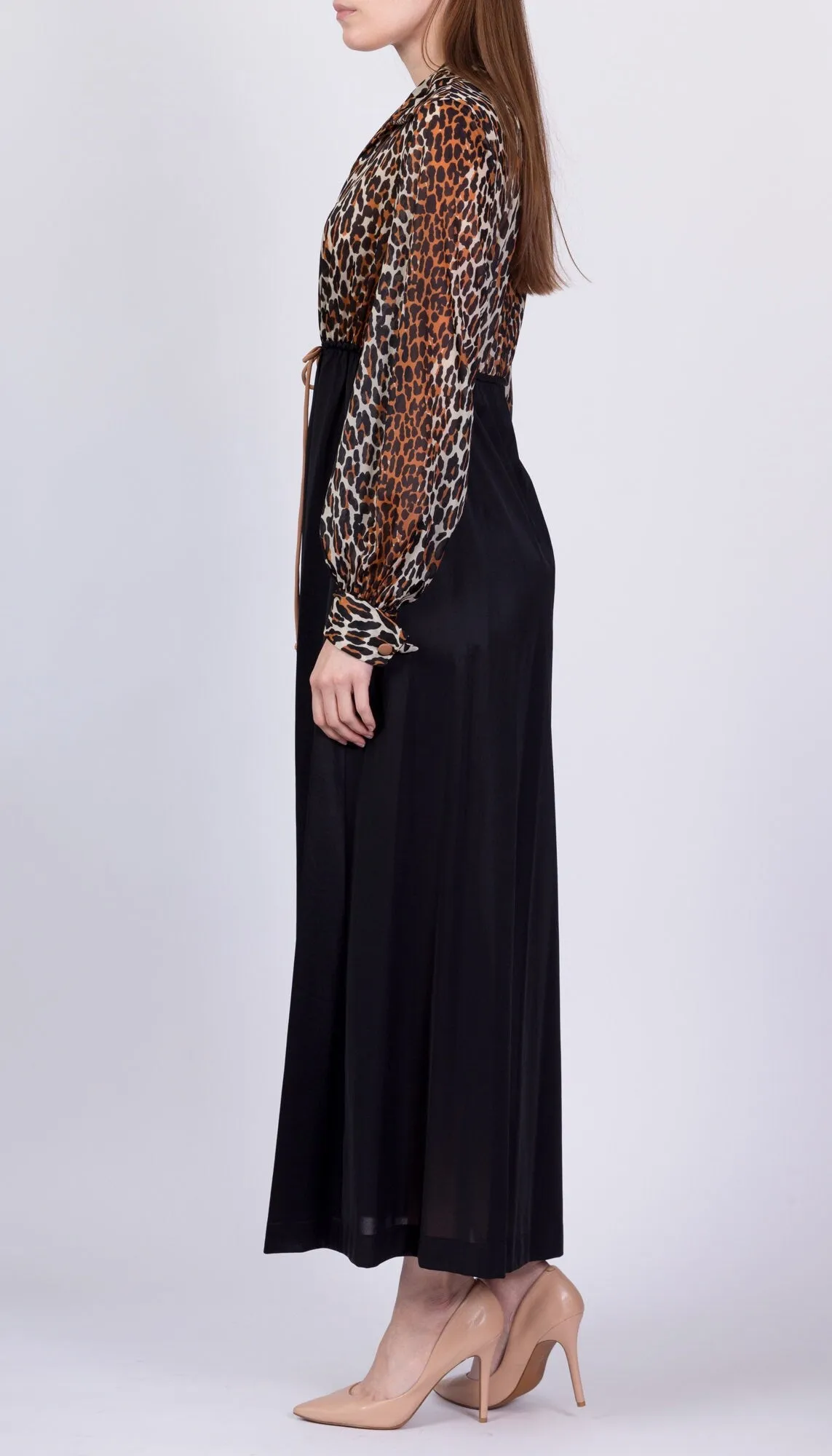 60s 70s Vanity Fair Leopard Print Loungewear House Dress - Medium