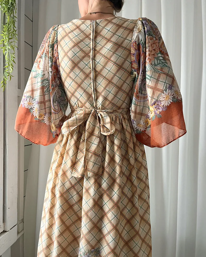 60s Floral Maxi Dress | S