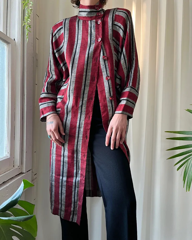 80s Avant Garde Striped Dress | S-M