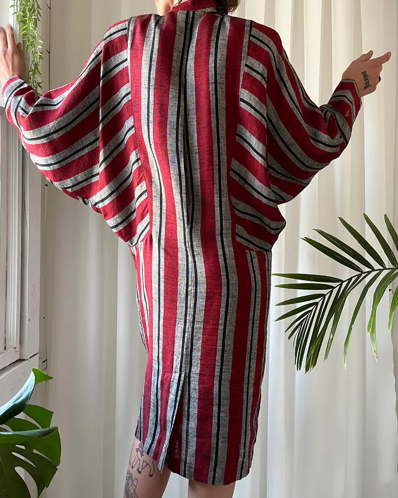 80s Avant Garde Striped Dress | S-M