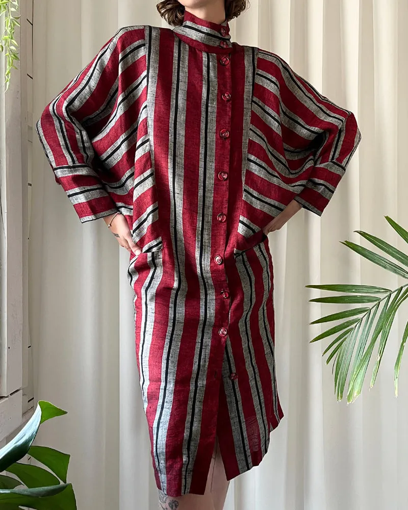 80s Avant Garde Striped Dress | S-M