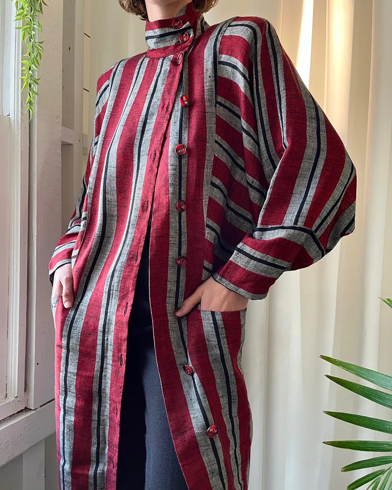 80s Avant Garde Striped Dress | S-M
