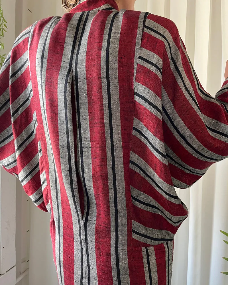 80s Avant Garde Striped Dress | S-M