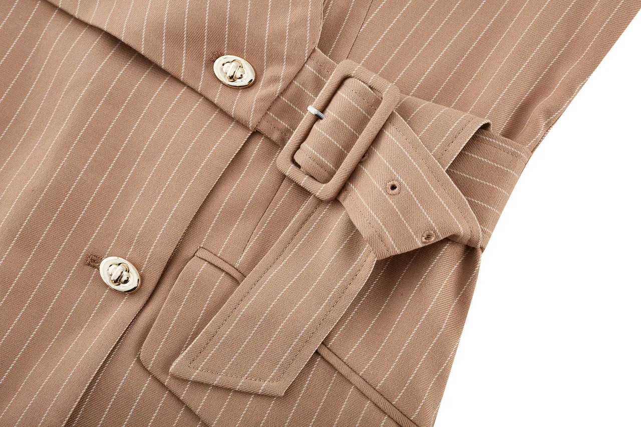 A-Shape Stripe Blazer Dress