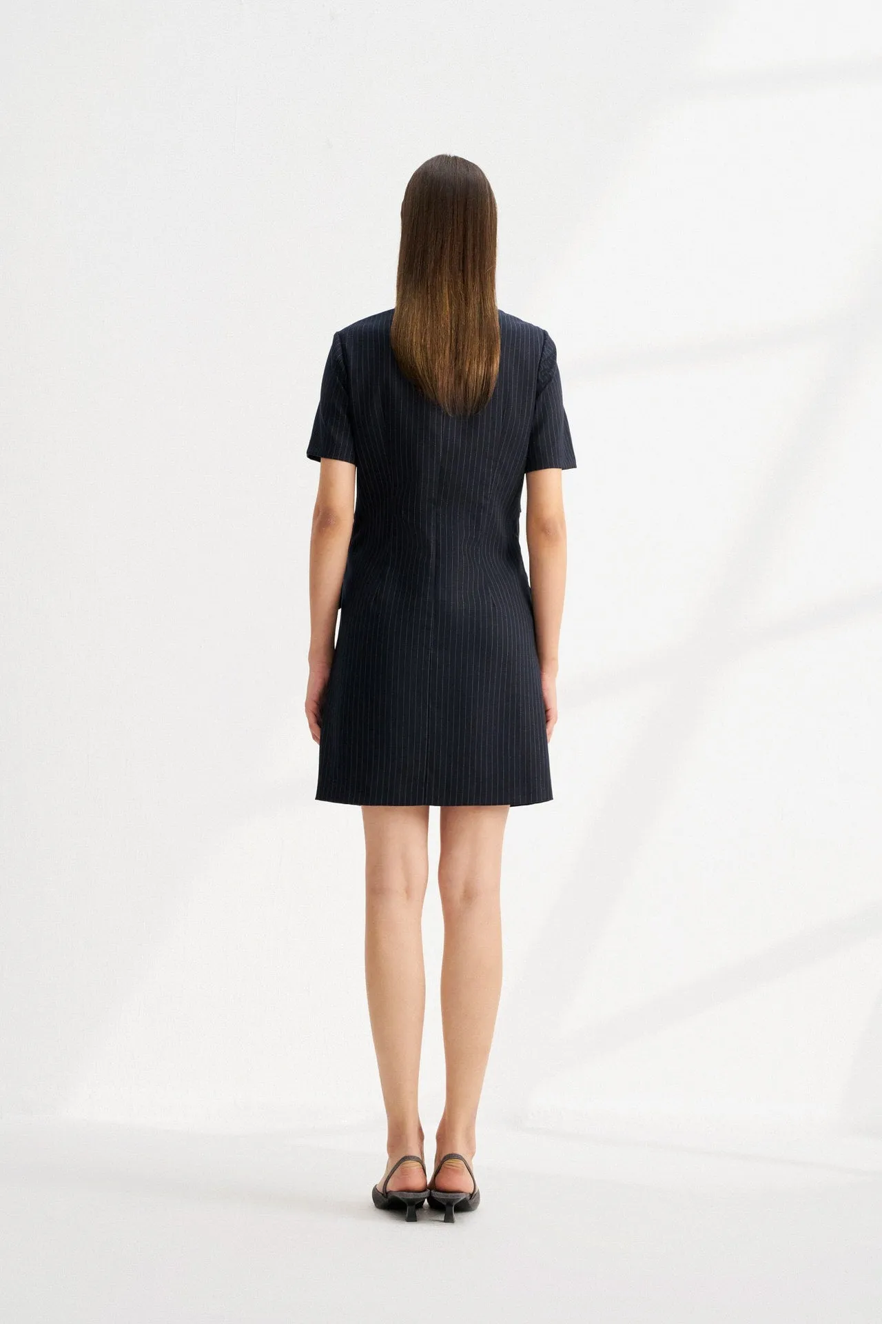 A-Shape Stripe Blazer Dress