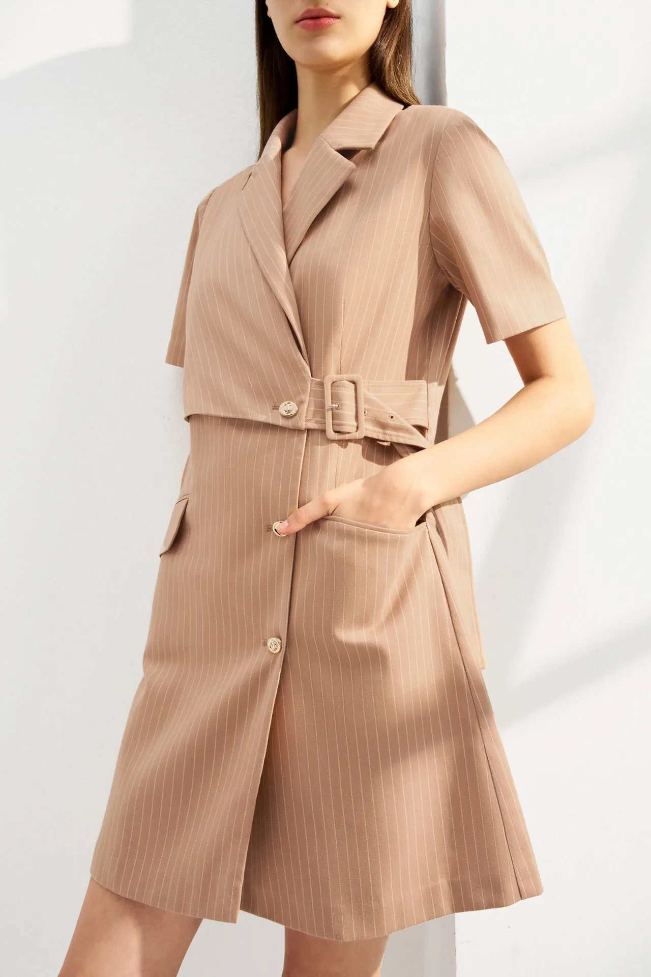 A-Shape Stripe Blazer Dress