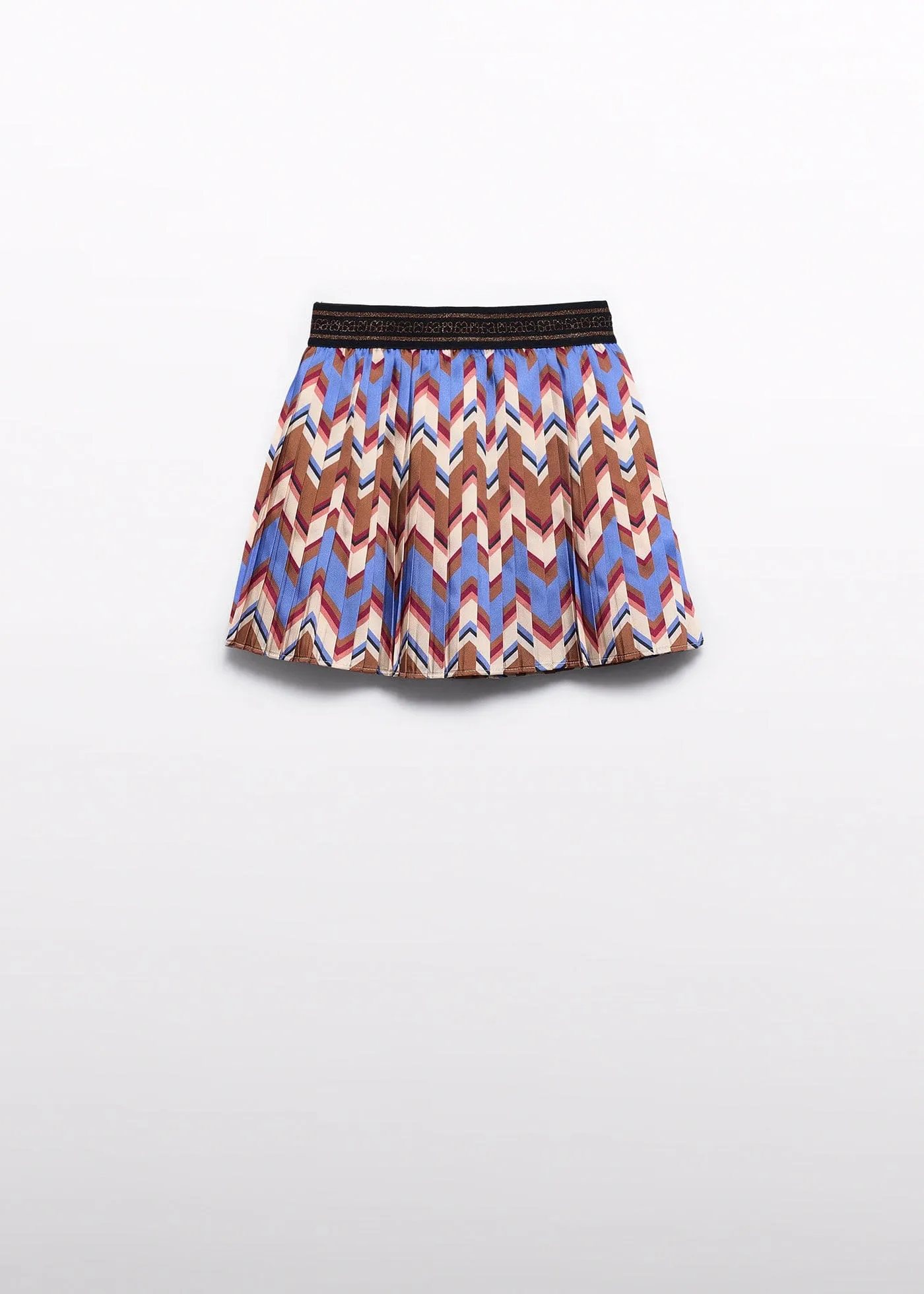 Abel & Lula Pleated Print Skirt