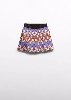 Abel & Lula Pleated Print Skirt