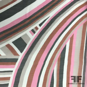 Abstract Crinkled Silk Chiffon - Multicolor
