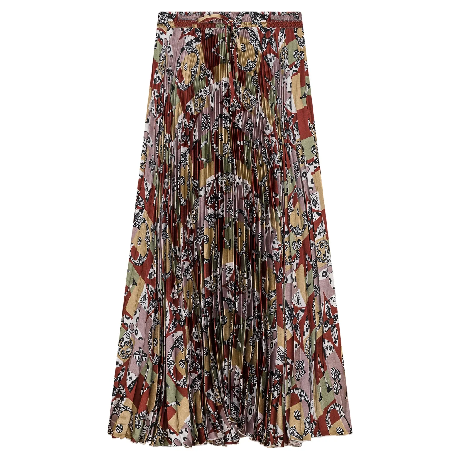 Accordian Pleated Printed Skirt