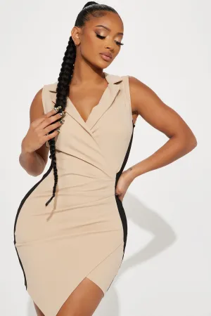 Adelita Mini Dress - Taupe/combo