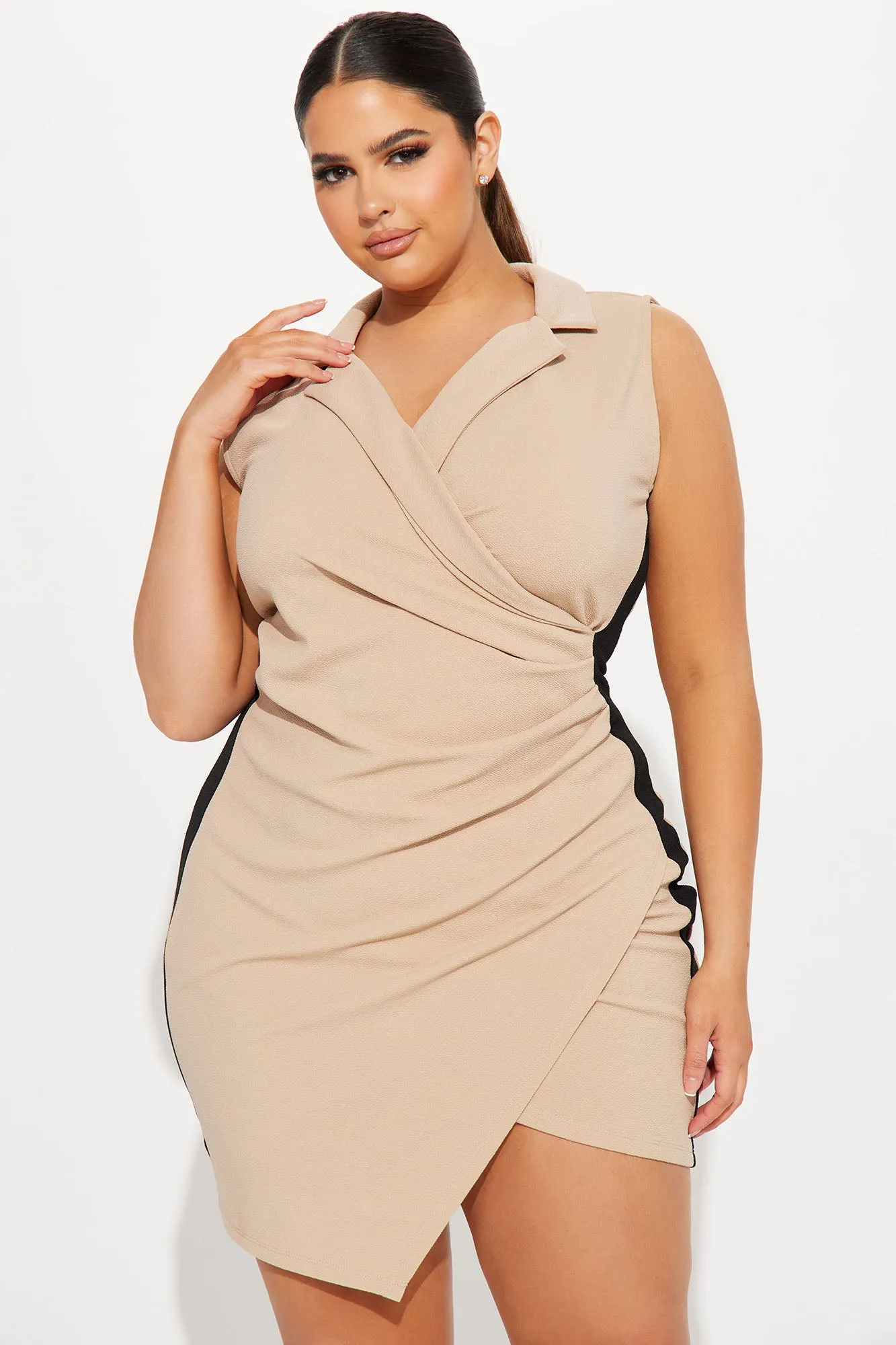Adelita Mini Dress - Taupe/combo
