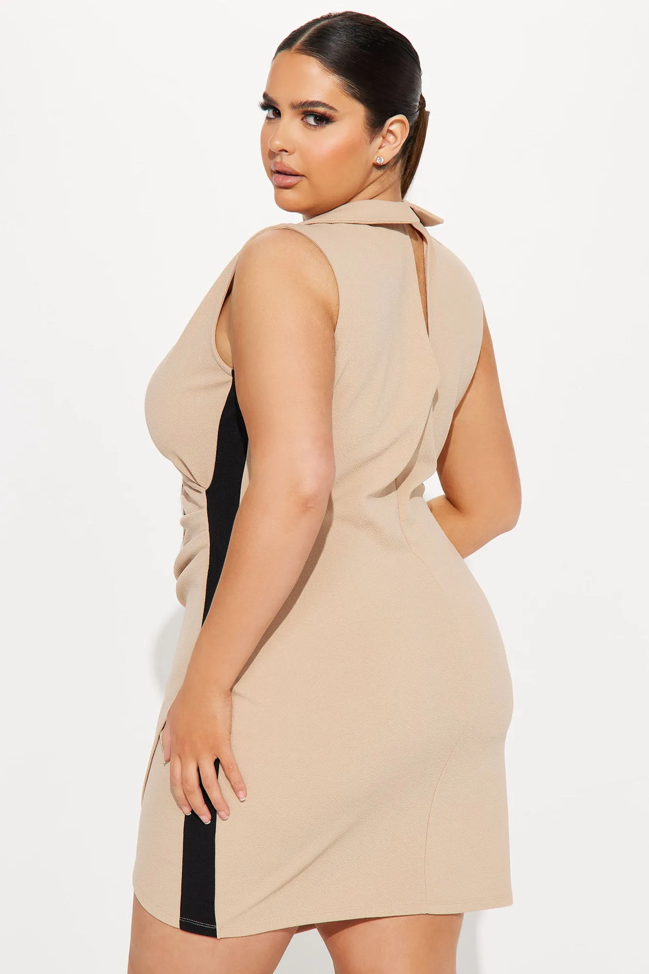 Adelita Mini Dress - Taupe/combo