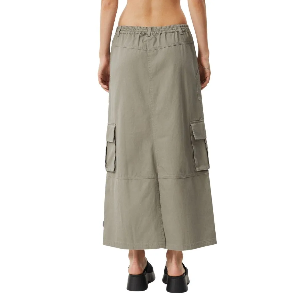 Afends Womens Tasman Organic Cargo Maxi Dress - Olive
