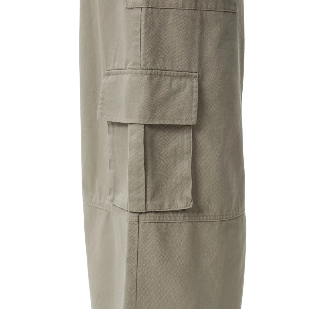 Afends Womens Tasman Organic Cargo Maxi Dress - Olive
