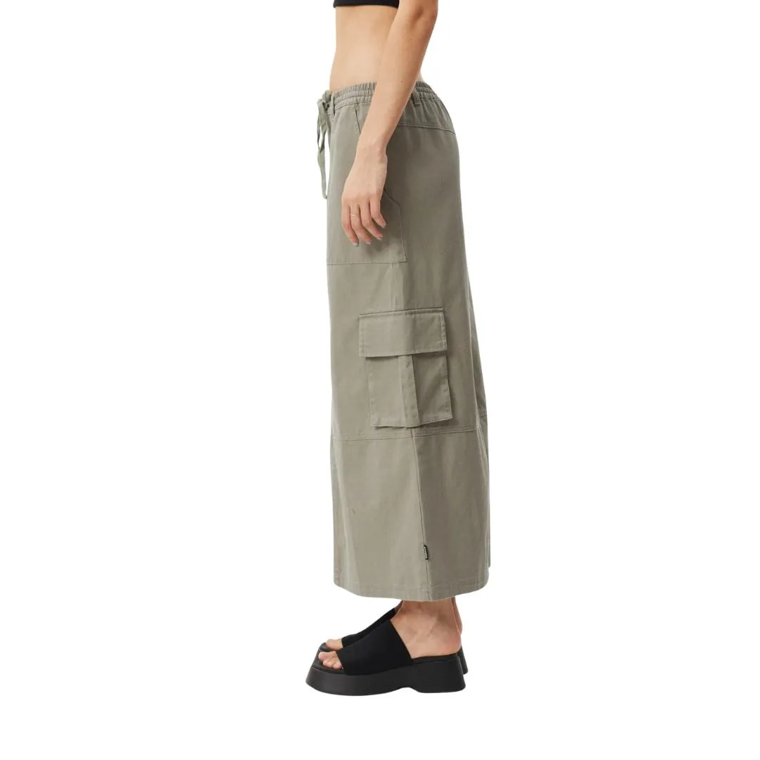 Afends Womens Tasman Organic Cargo Maxi Dress - Olive
