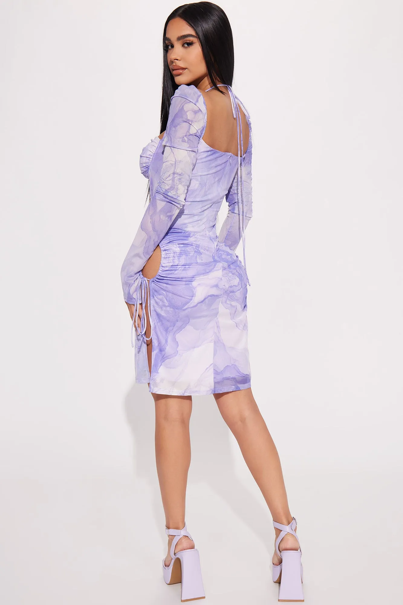 Afternoon Delight Mesh Mini Dress - Lavender/combo