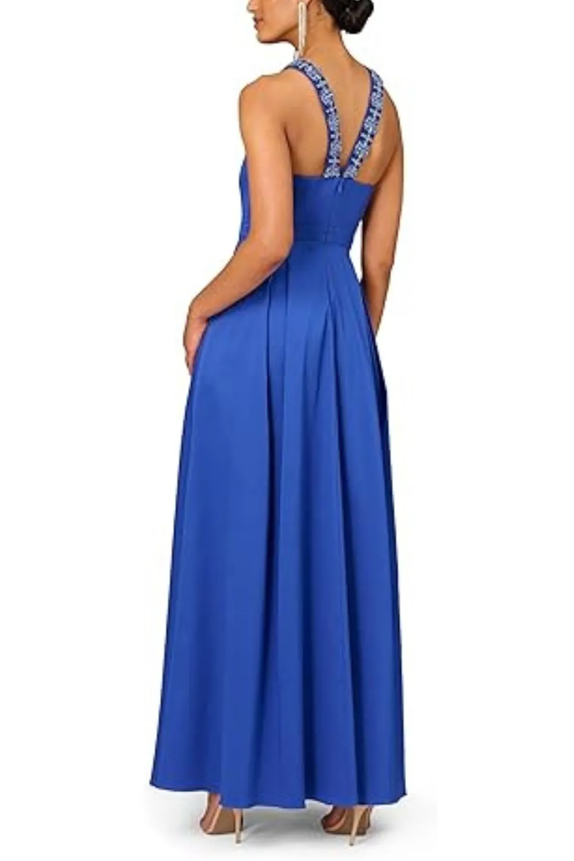 Aidan Mattox V-Neck Mikado Ball Gown
