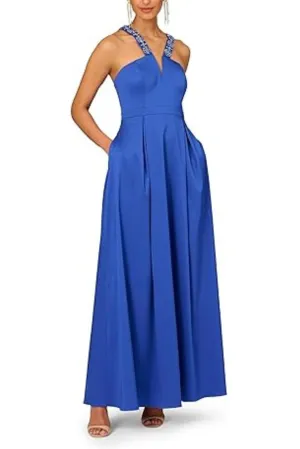 Aidan Mattox V-Neck Mikado Ball Gown