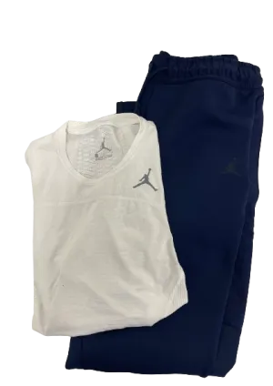 Alan Bowman Michigan Football Team Issued Jordan Lot - Premium Sweatpants & Compression Tank (Size L)
