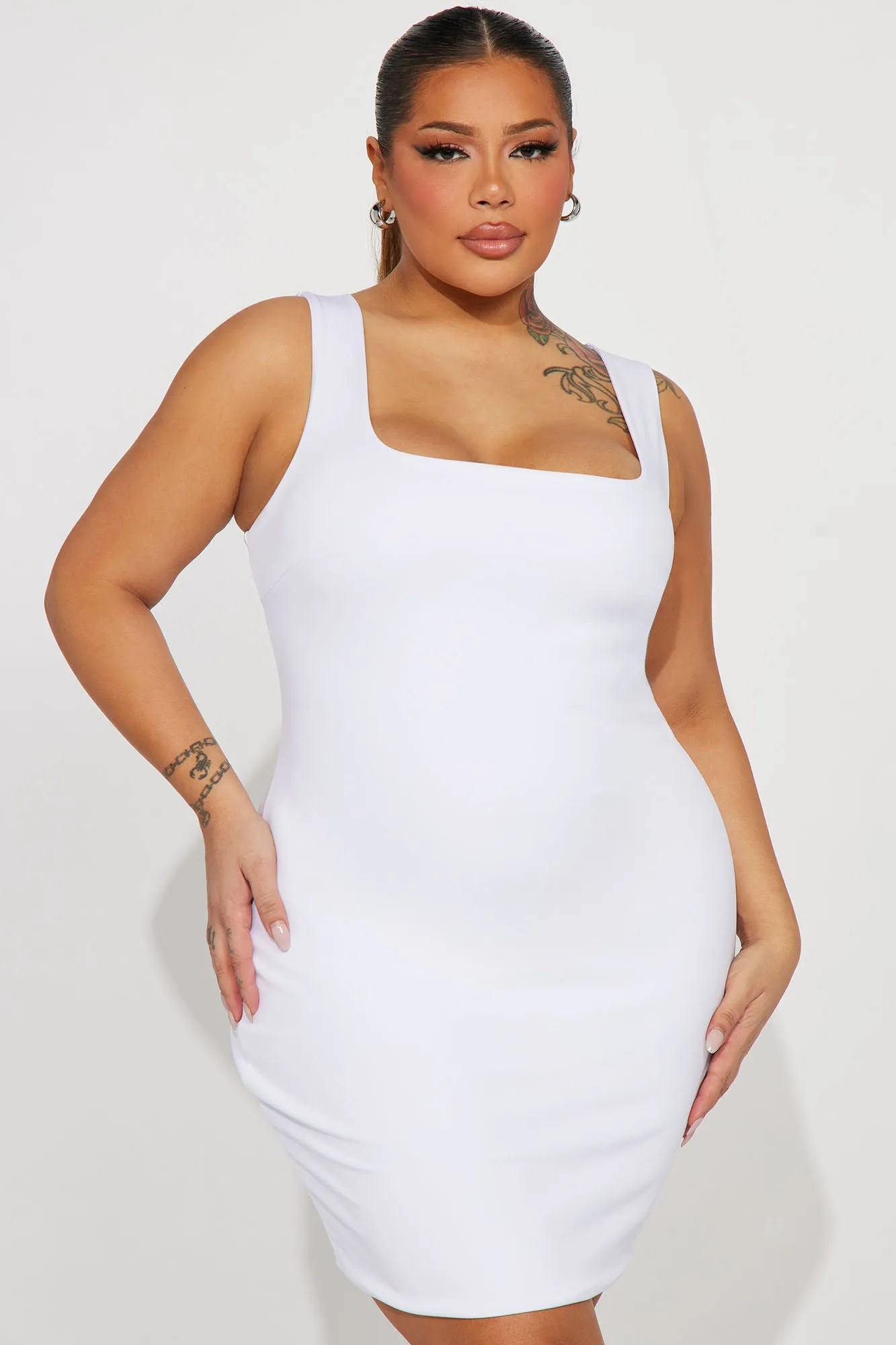 Alexis Double Lined Mini Dress - White