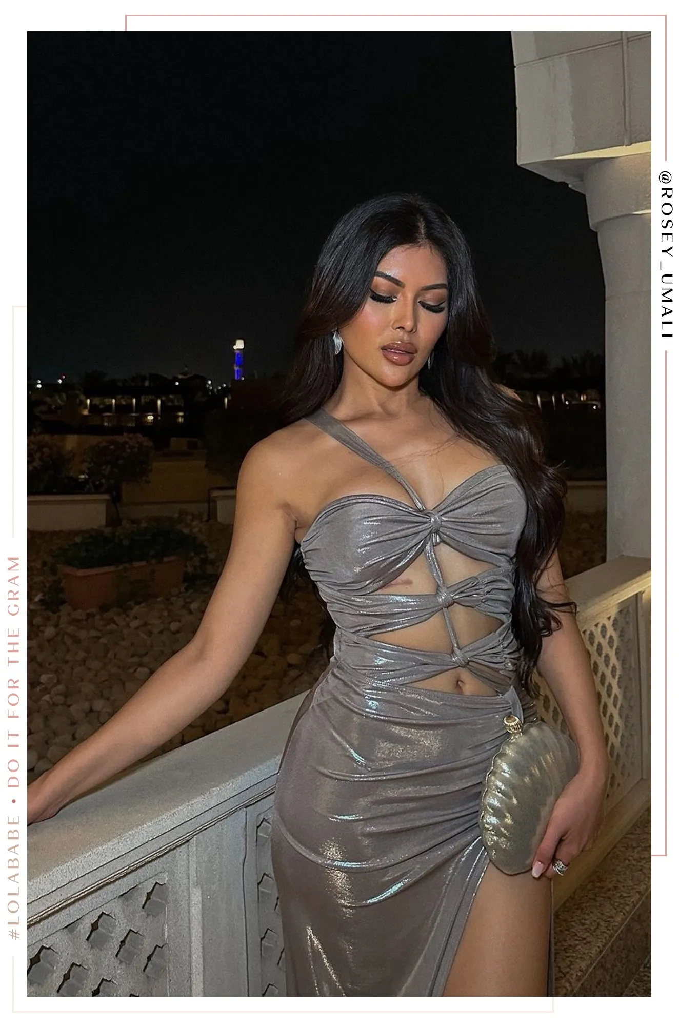 Aleyni Asymmetrical Maxi Dress - Silver