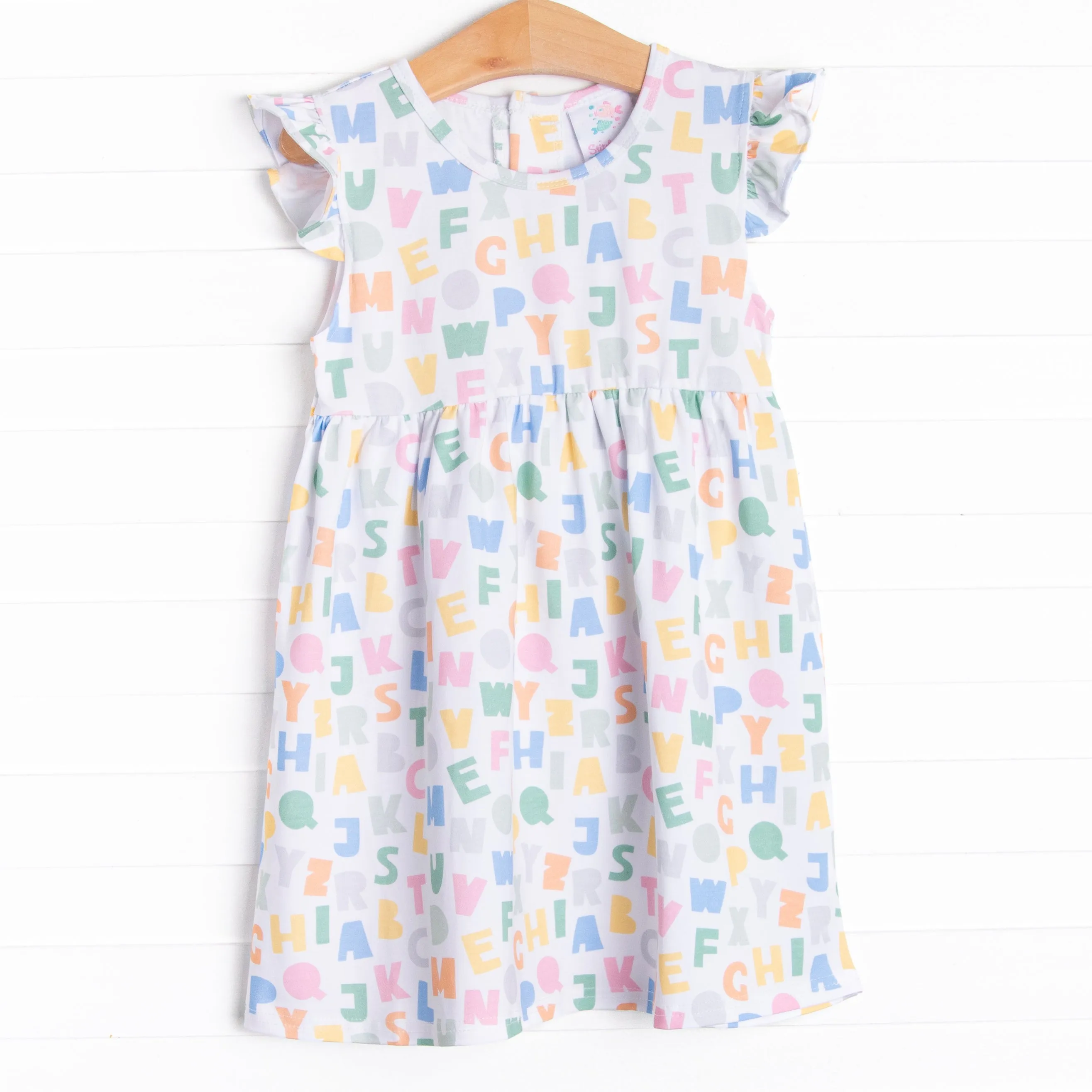 Alphabet Knit Dress, Blue