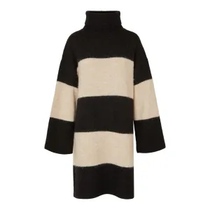 Alva LS Knit High Neck Dress - Black Birch