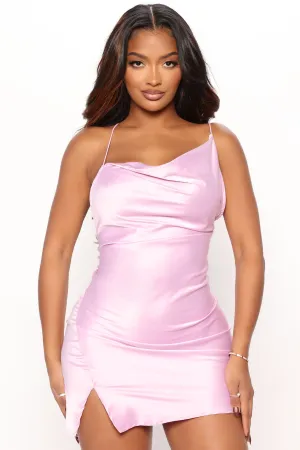 Always Dainty Satin Mini Dress - Pink