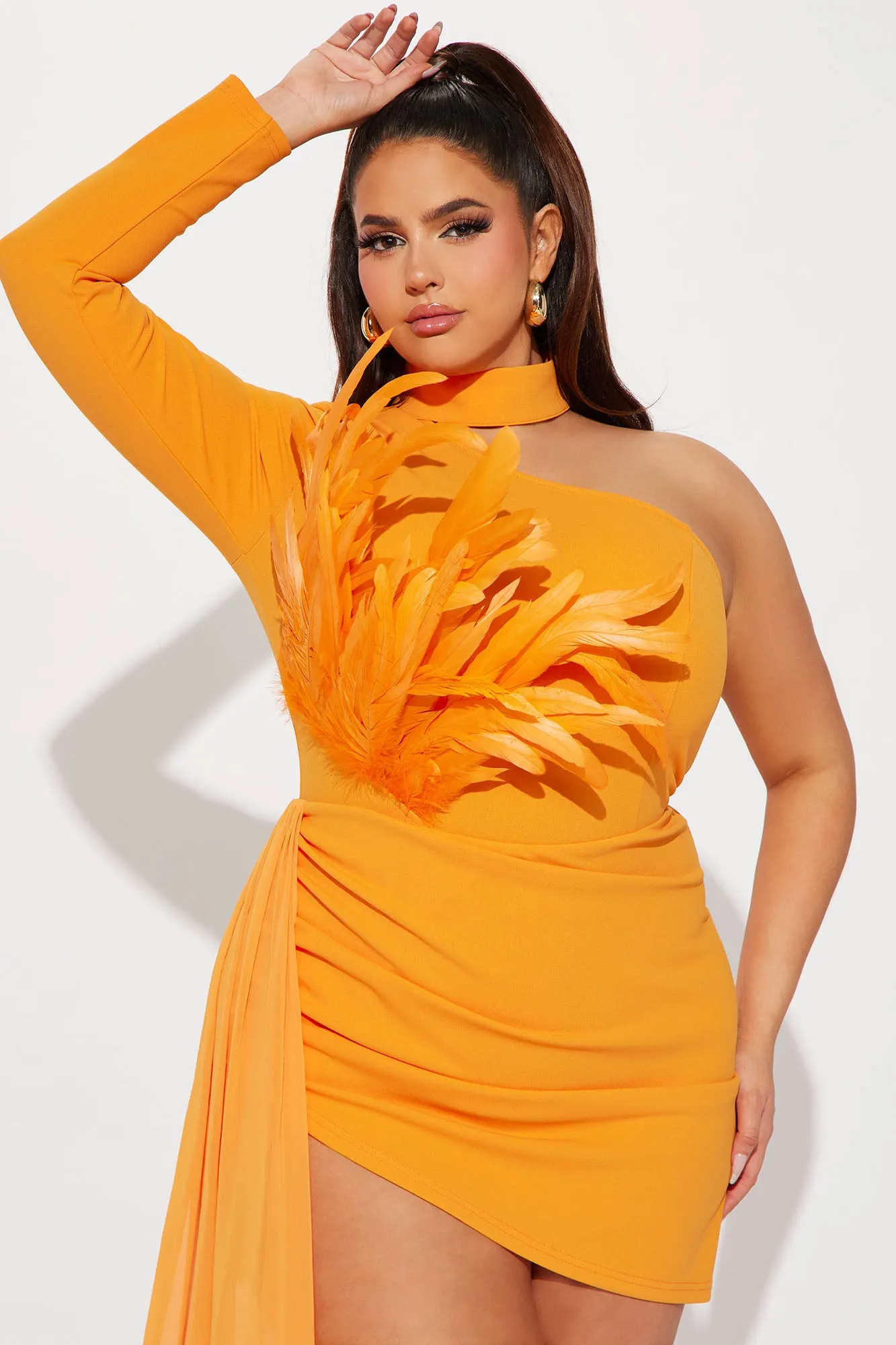 Always Dramatic Mini Dress - Orange