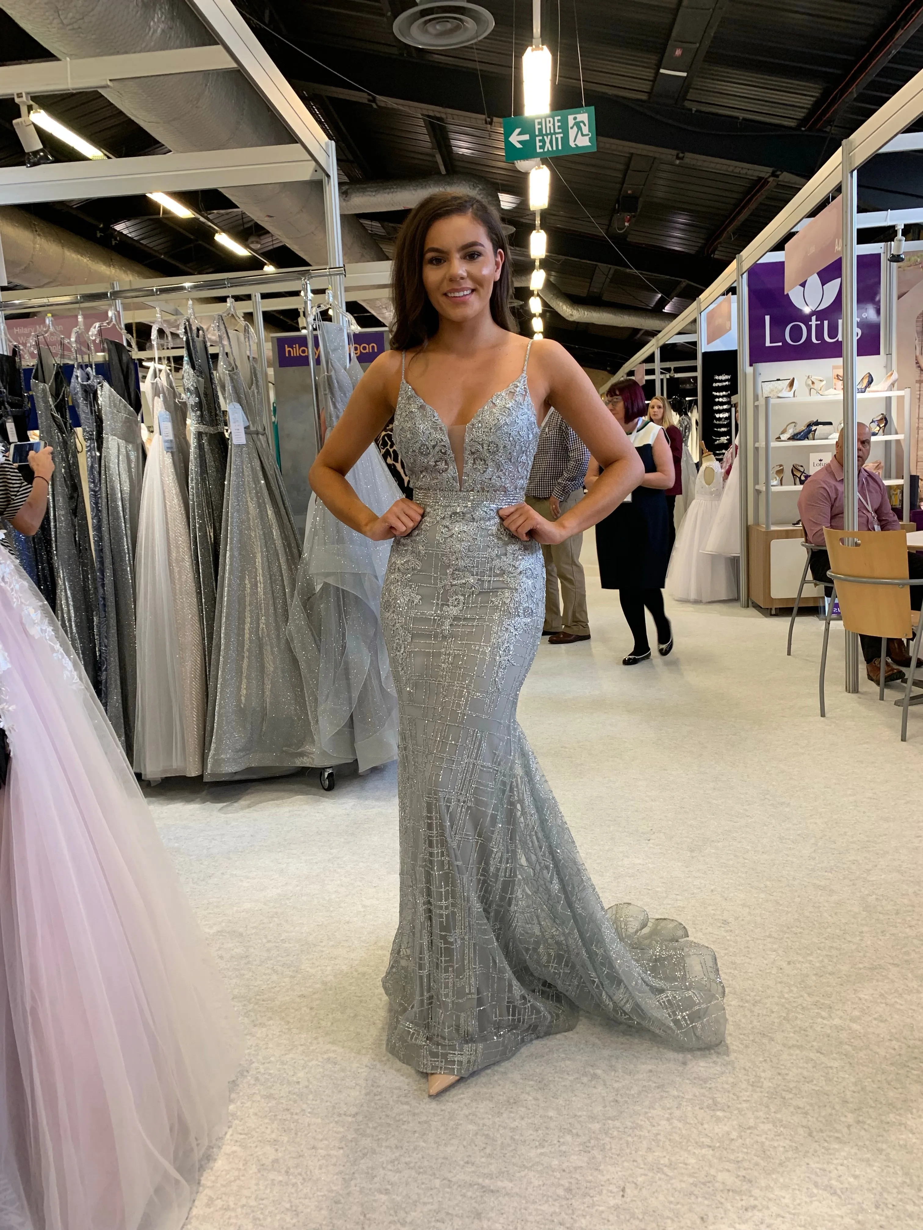 Analyse glitter fishtail prom dress