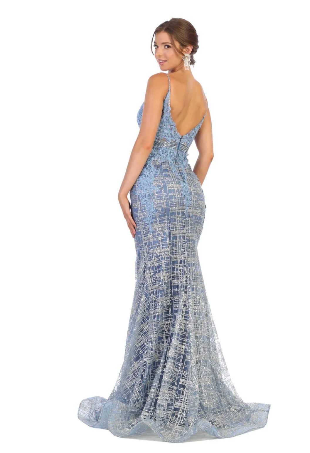 Analyse glitter fishtail prom dress