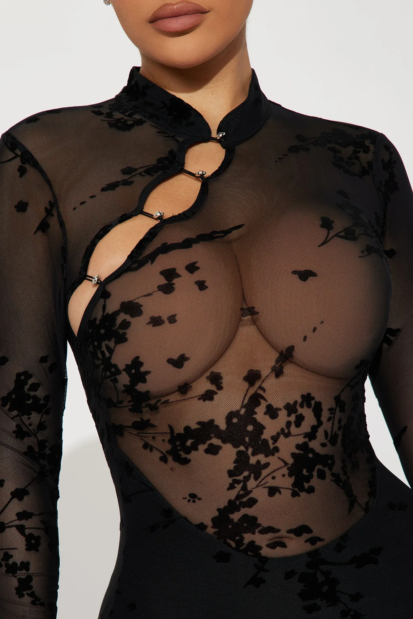 Anastasia Mesh Mini Dress - Black