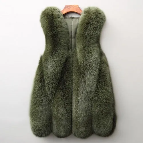 Annita Long Faux Fur Gilet